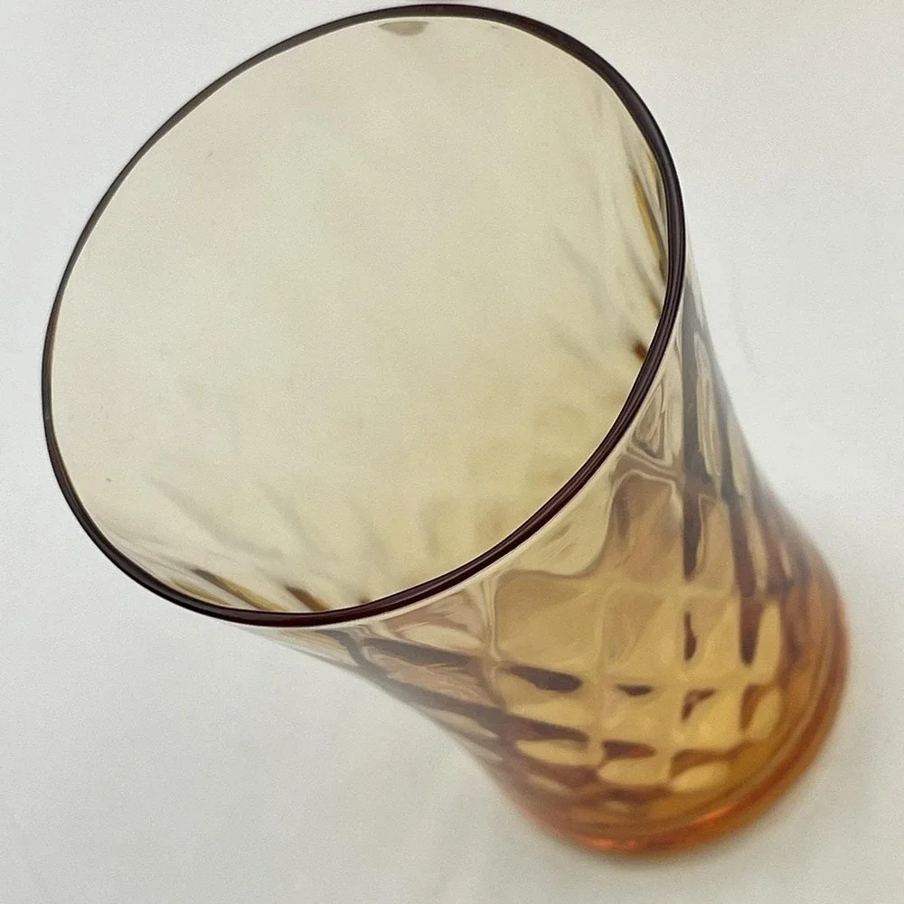 Vintage 1960s Amber Glass‎ Tumblers Set of 3 3.25